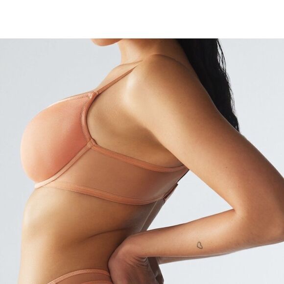 Savage X Fenty By Rihanna Sheer X Demi Spacer Bra 34DD Terracotta Pink NWT in pk - Picture 4 of 7